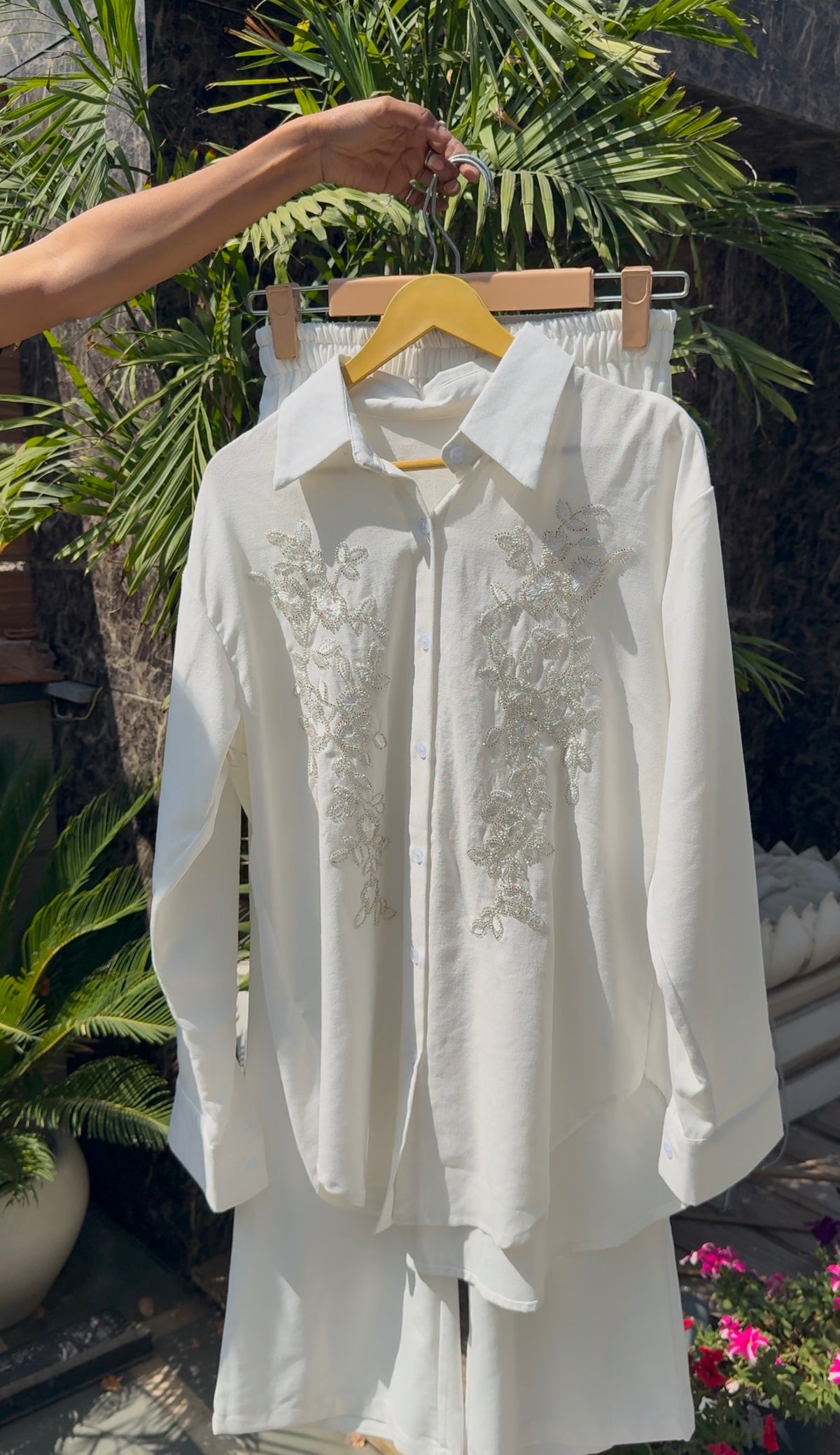 Linen Embellish Coord Set