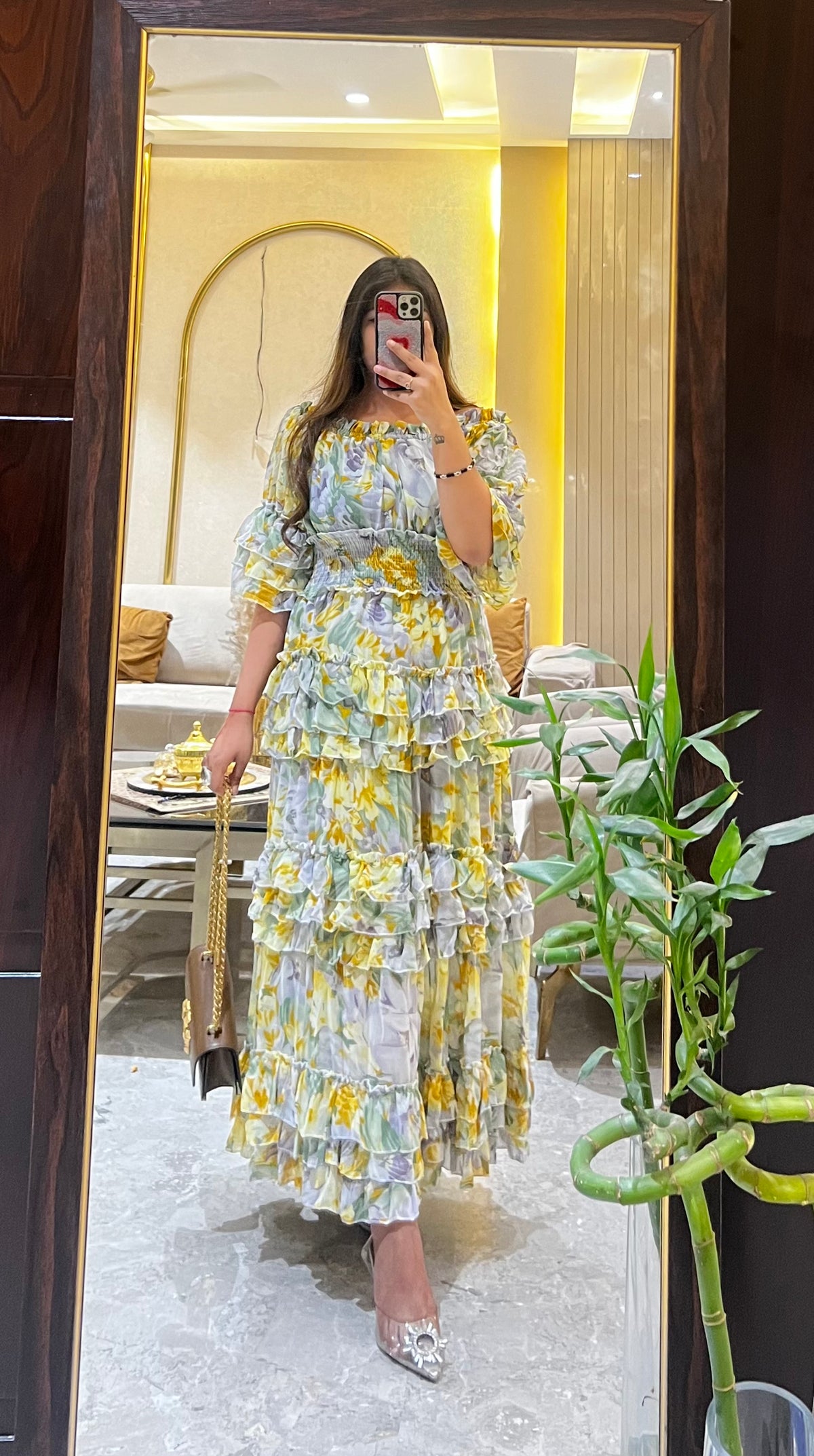 June Floral Dress( Yellow Shade)