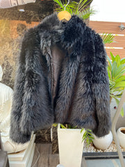 Black Collar Fur Jacket