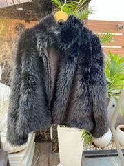 Black Collar Fur Jacket