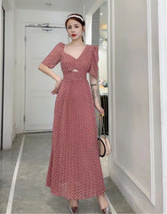 Elena polka dot maxi dress